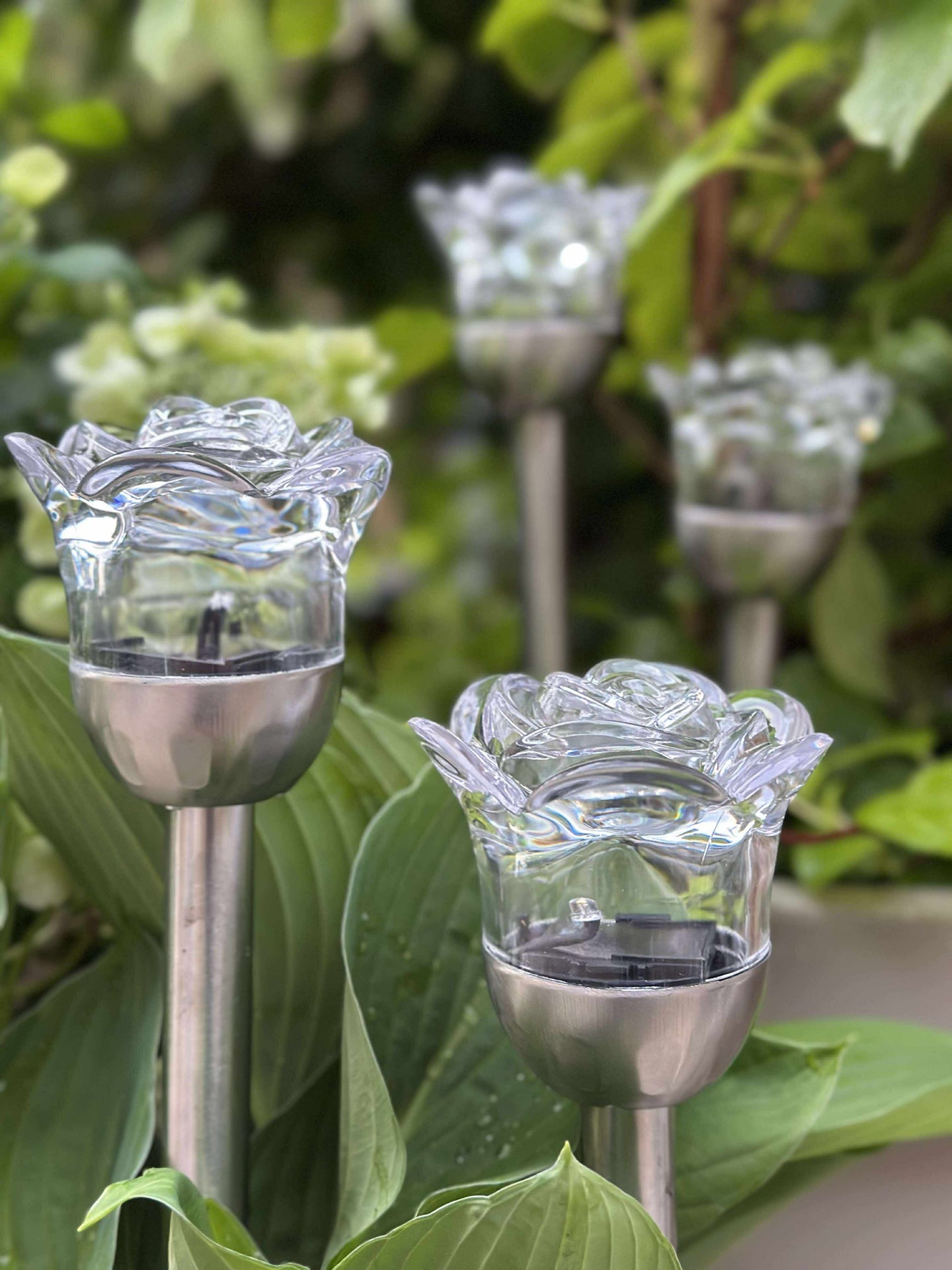 Fackel mit Solarzellen FLOWER – Set mit 4 Stück