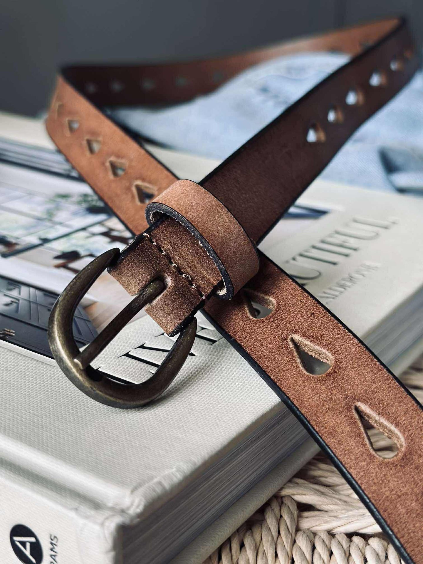 Jeans-Gürtel - Cognac