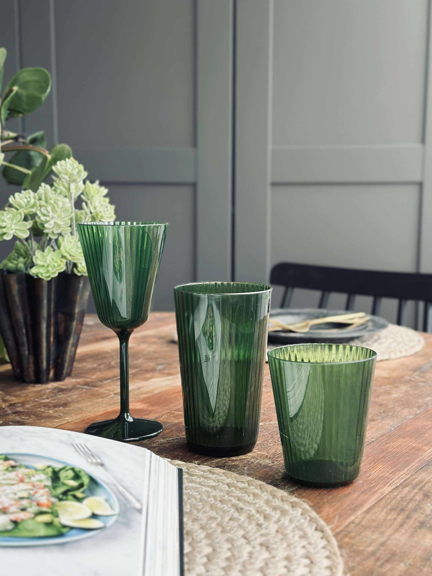 Glas Claire 500 ml. Grün - 2 Stk.
