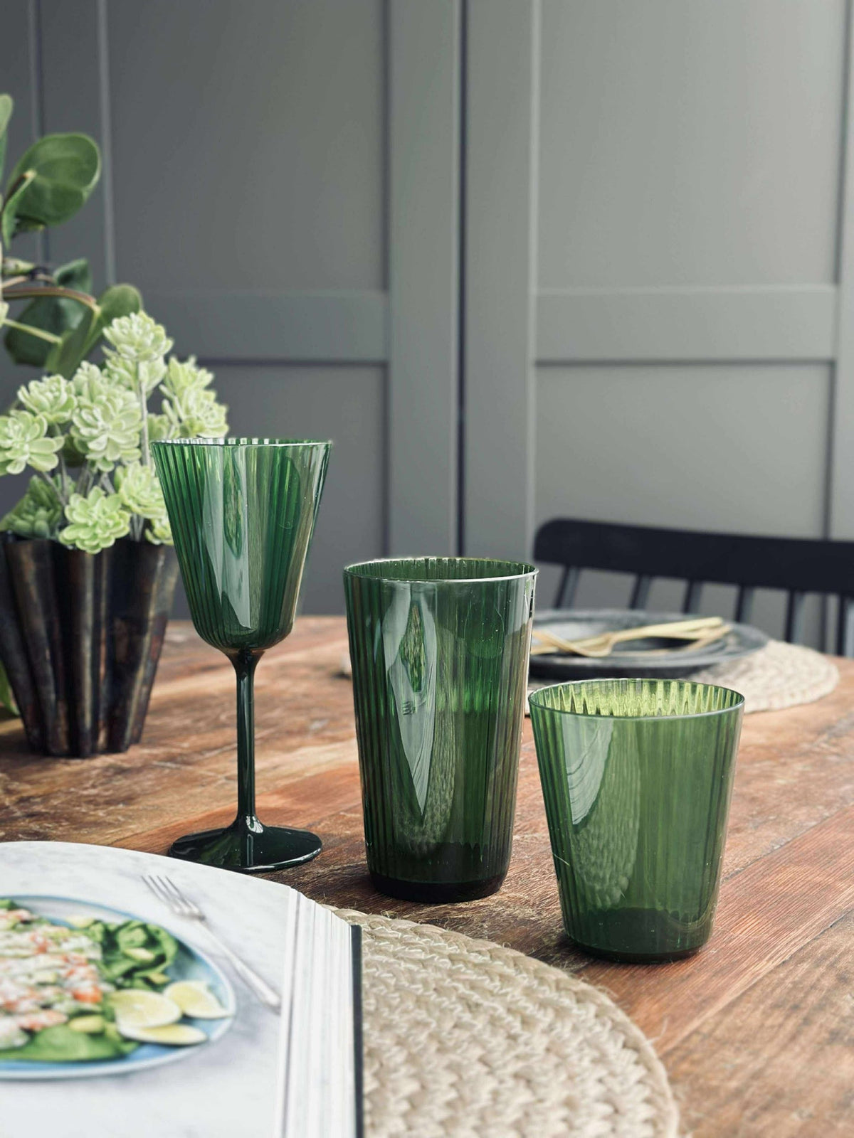 Glas Claire 300 ml. Grün - 2 Stk.