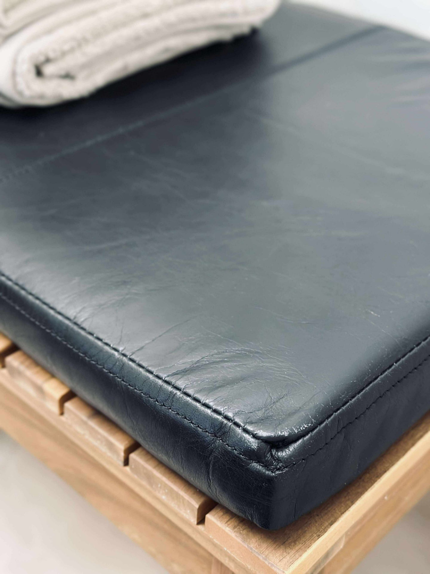 Sitzkissen aus Leder Tokyo - 118cm Schwarz