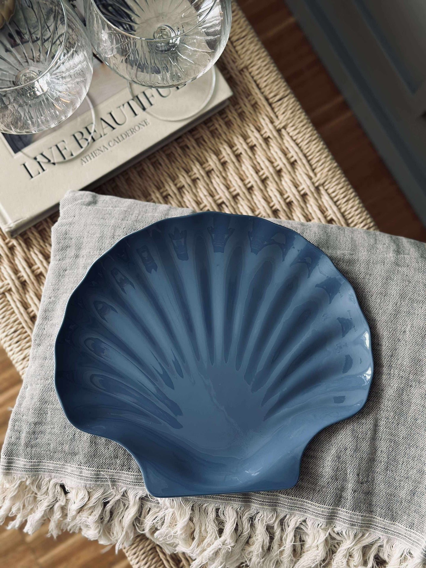 Teller Melamin - Blaue Muschel