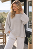 Oversized-Pullover - Beige Woll-/Mohair-Mix