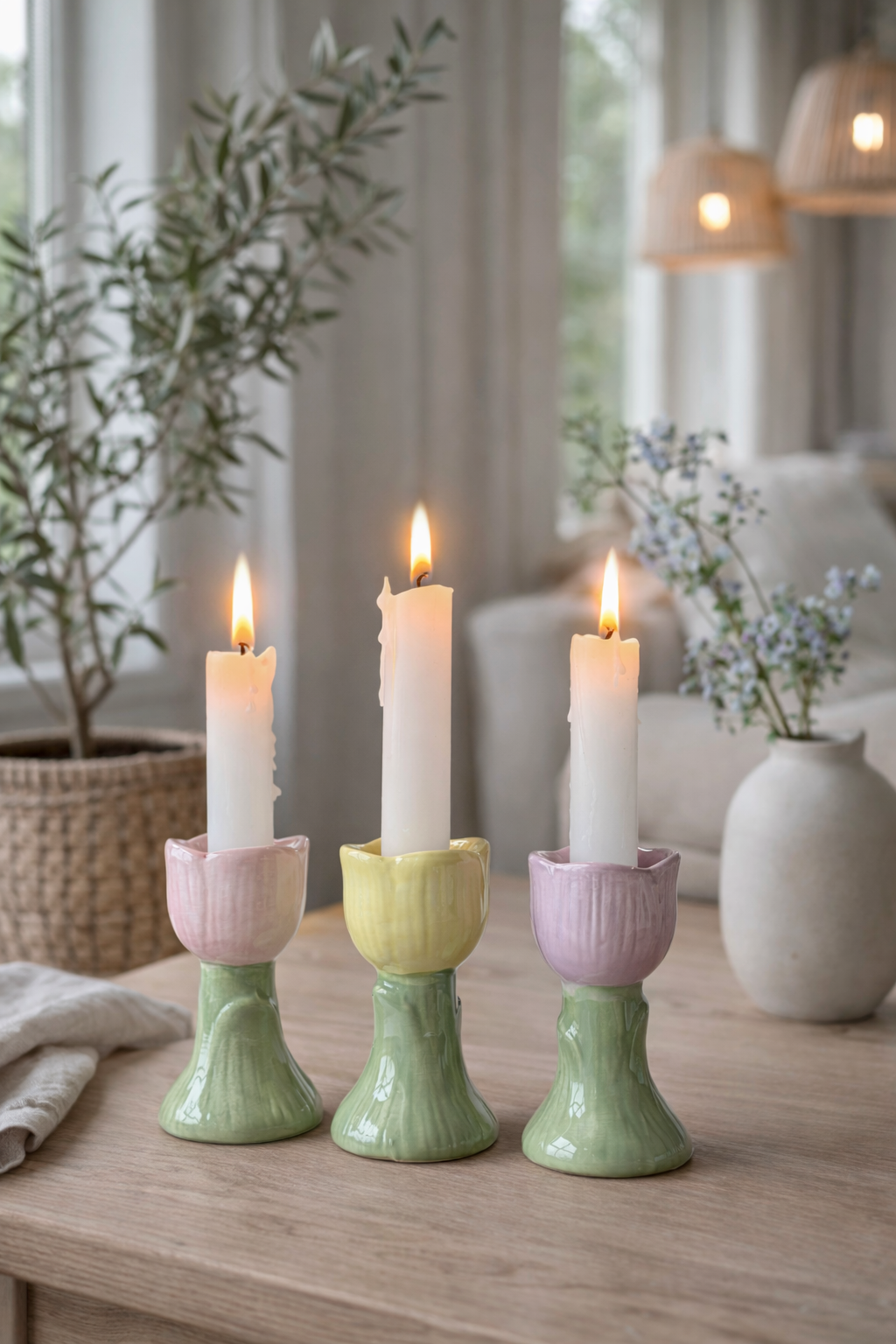Kerzenhalter Tulpe 9 cm - Mehrere Farben