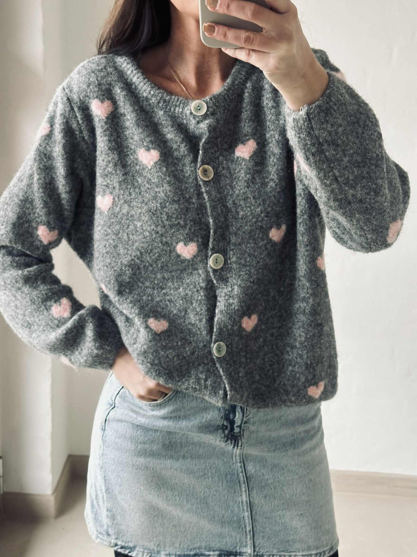 Cardigan Alpaka - Herzen