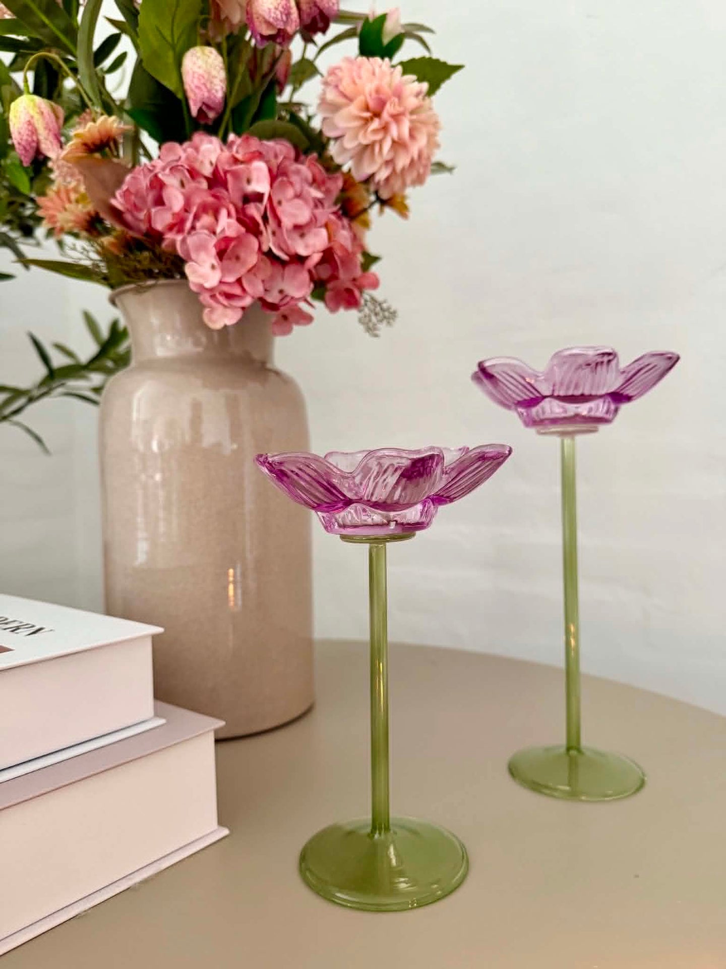 Teelichthalter Blume - Lila