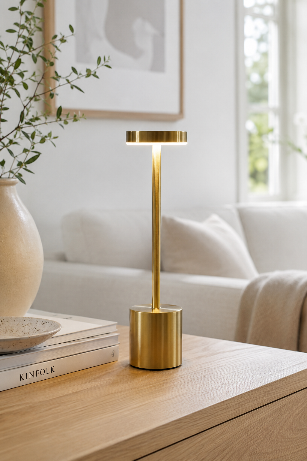 LED-Tischlampe KELLY Gold - wiederaufladbar
