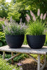 Blumenkübel mit Rillen – Black medium