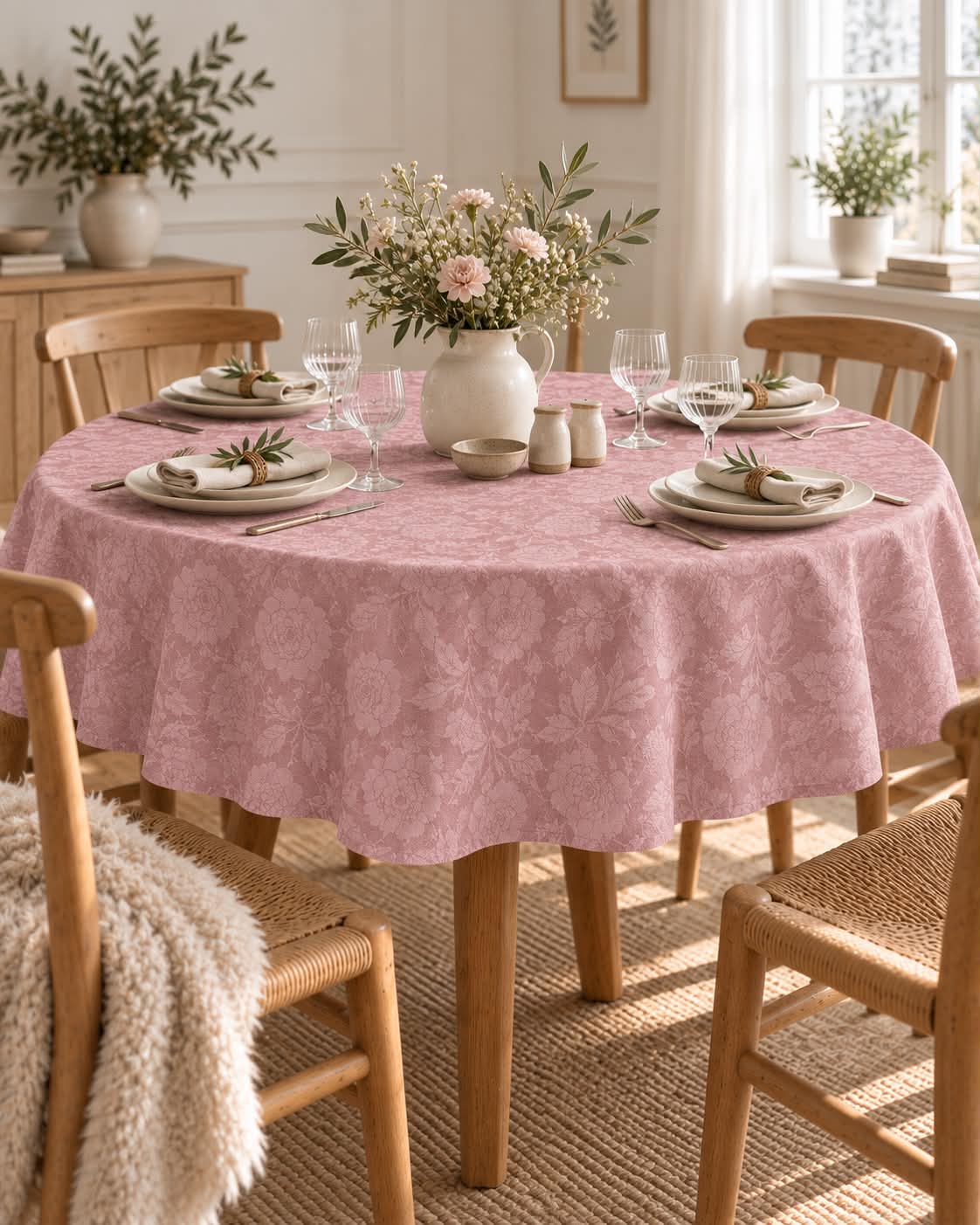 Tischdecke JACQUARD dia 140cm