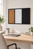 Tafel mit Wochenplan und Pinnwand – aus Kork