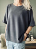 Bluse Sia Dunkelgrau – Oversize