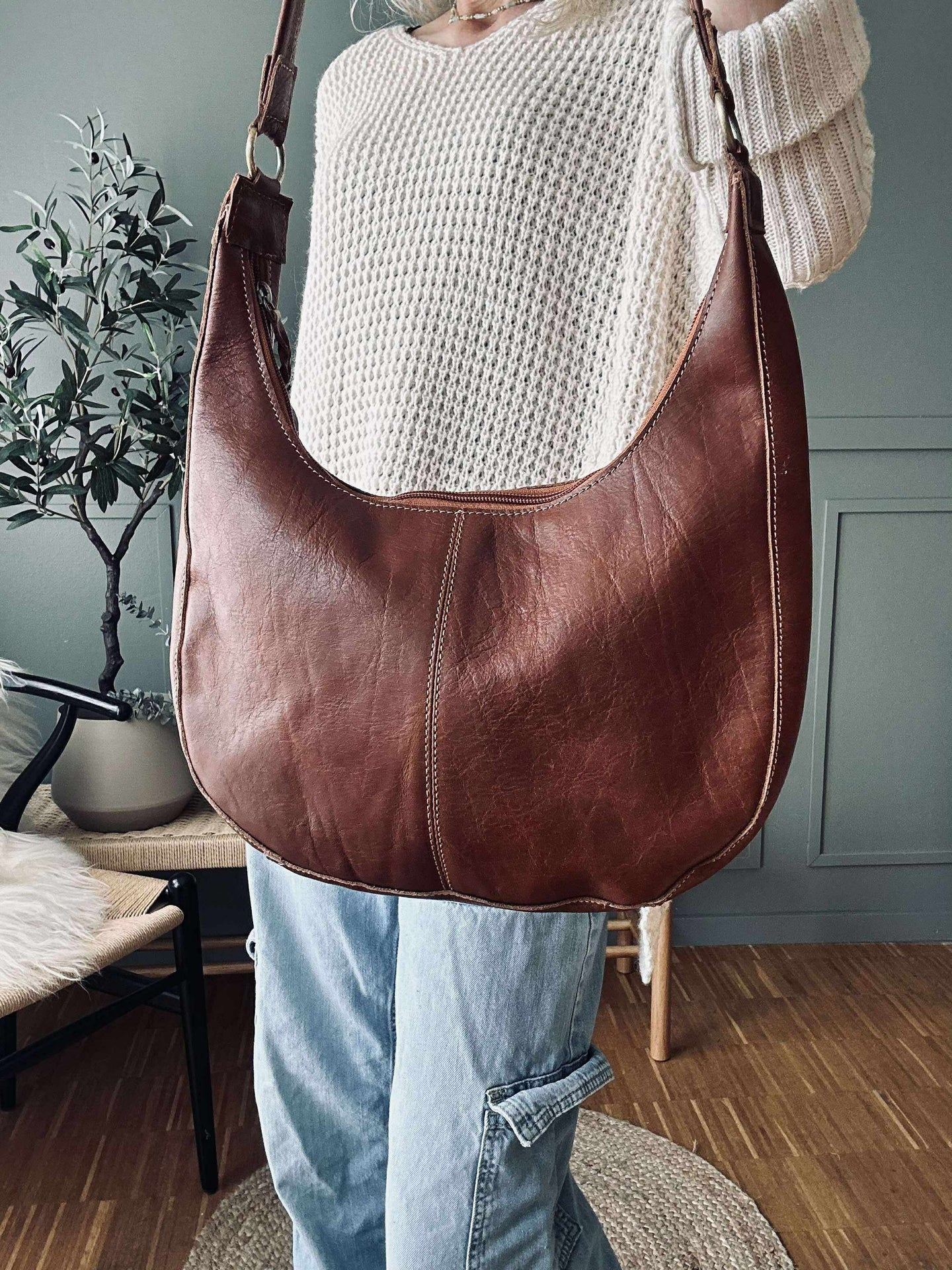 Schultertasche Alicia - Cognac