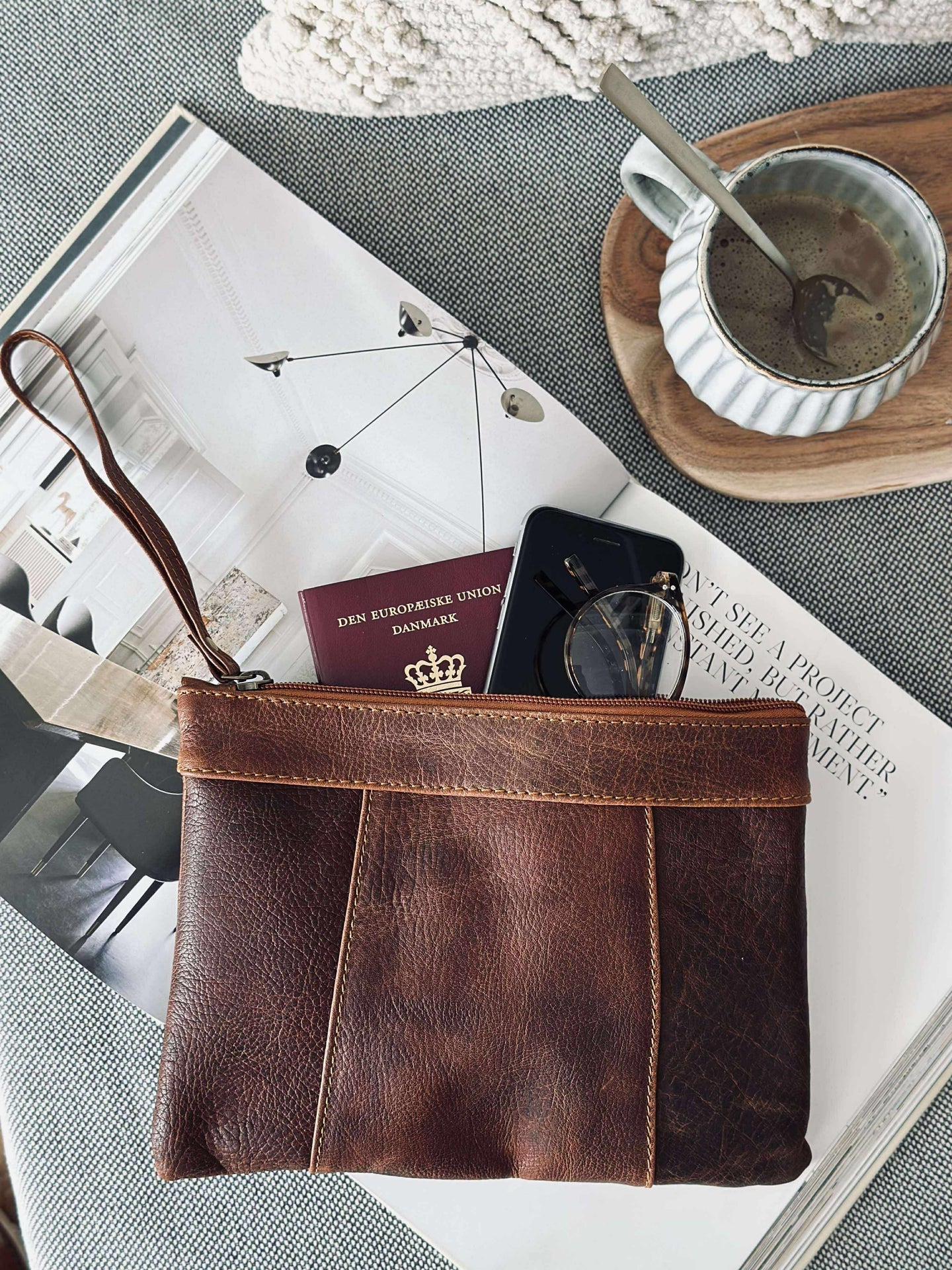 Clutch Oline Dark cognac