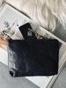 Kosmetiktasche / Clutch - Schwarzes Leder