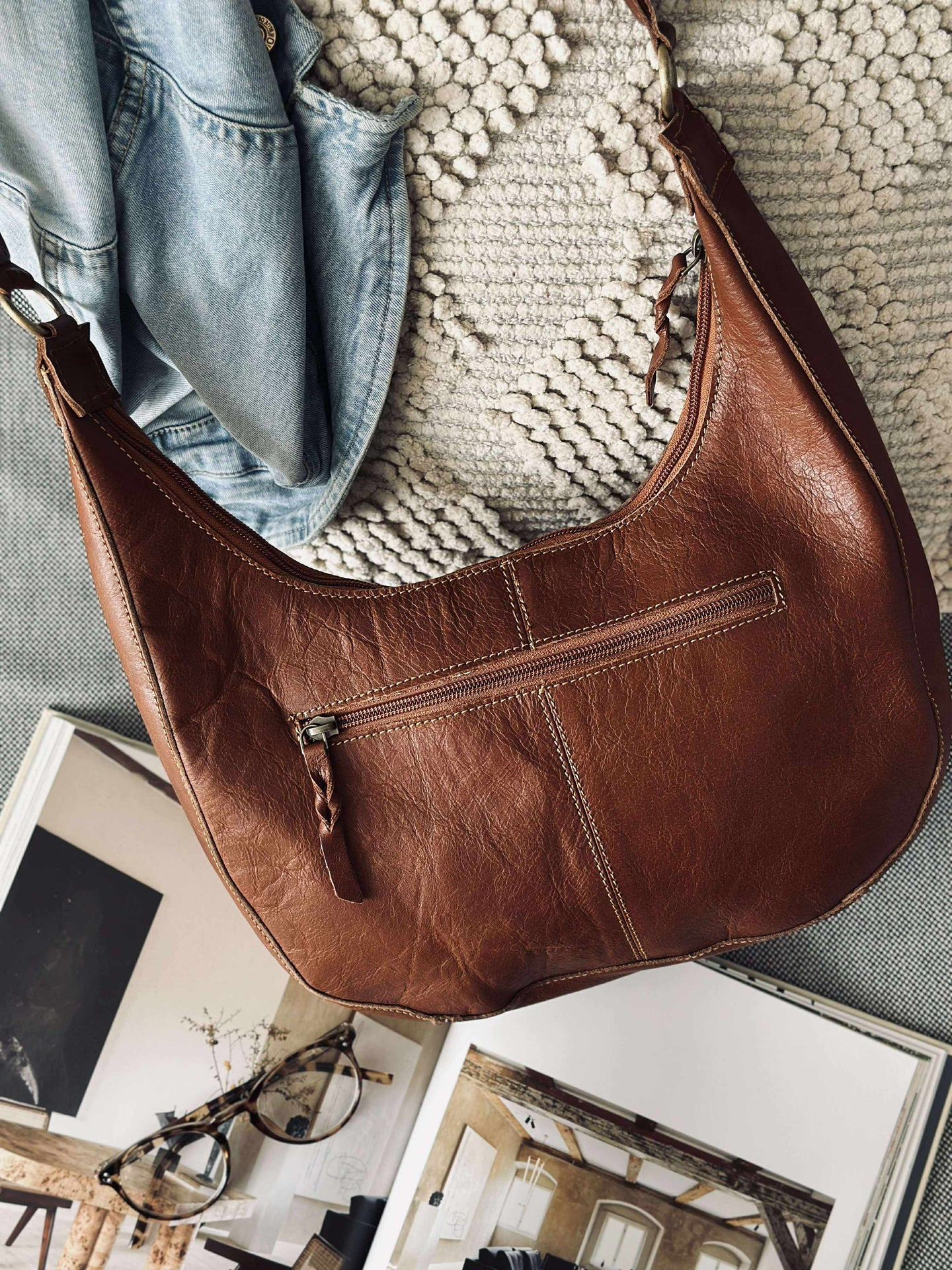 Schultertasche Alicia - Cognac