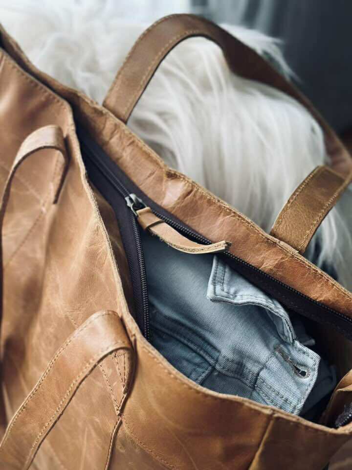 Shopper - Cognac / schwarz