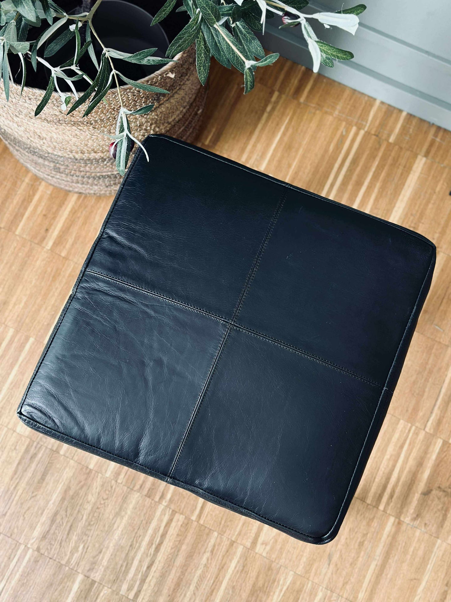 Sitzkissen Tokyo aus Leder - 40x40 Schwarz