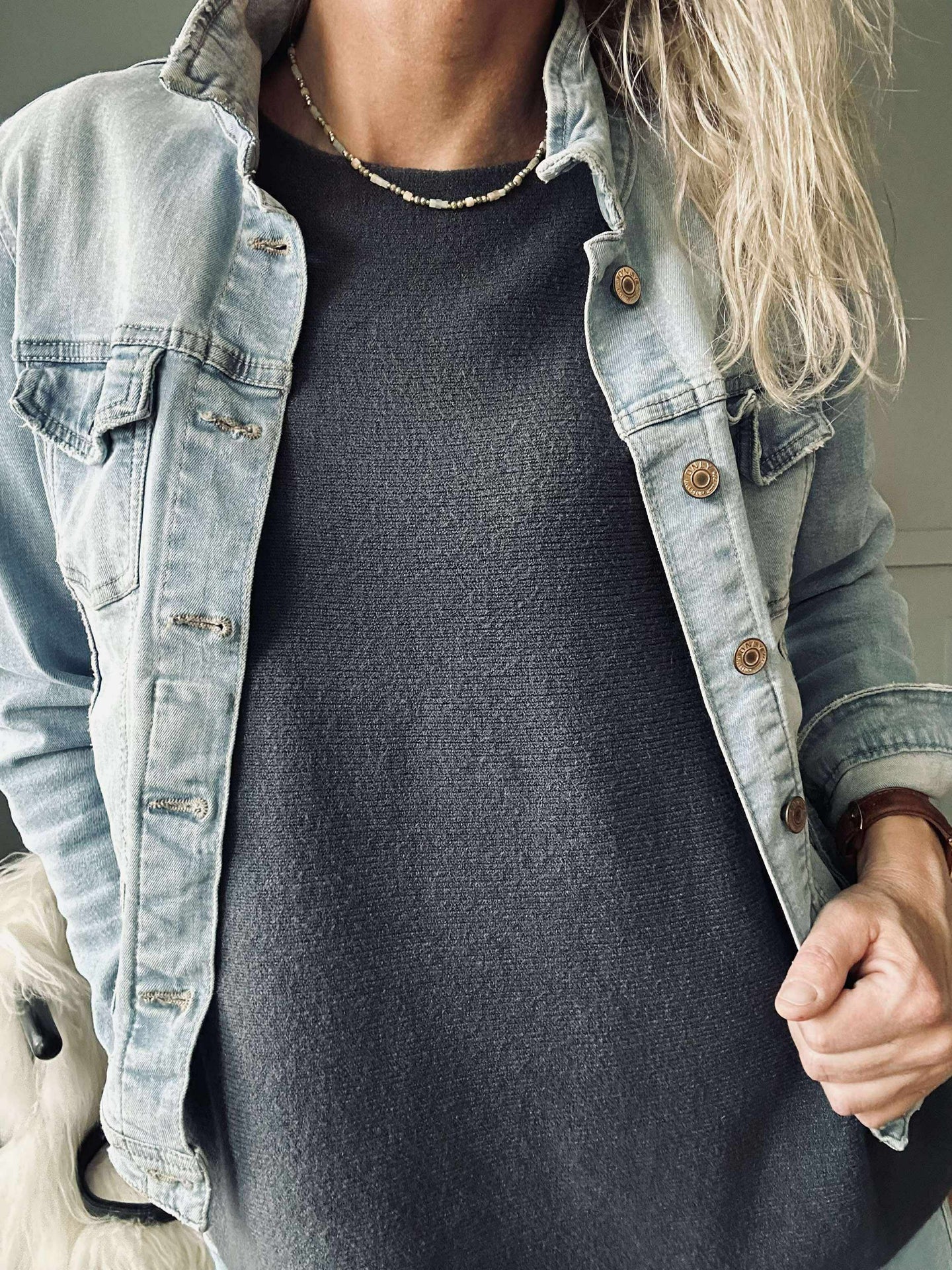 Bluse Sia Dunkelgrau – Oversize