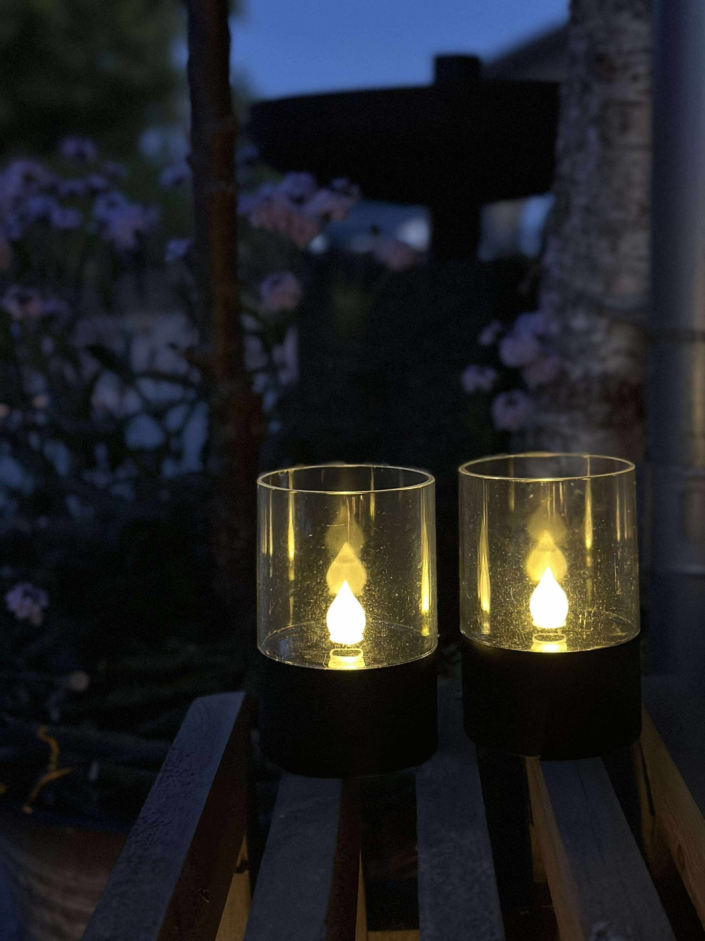 Solar-Kerzenhalter - 2er Set, Matt Schwarz