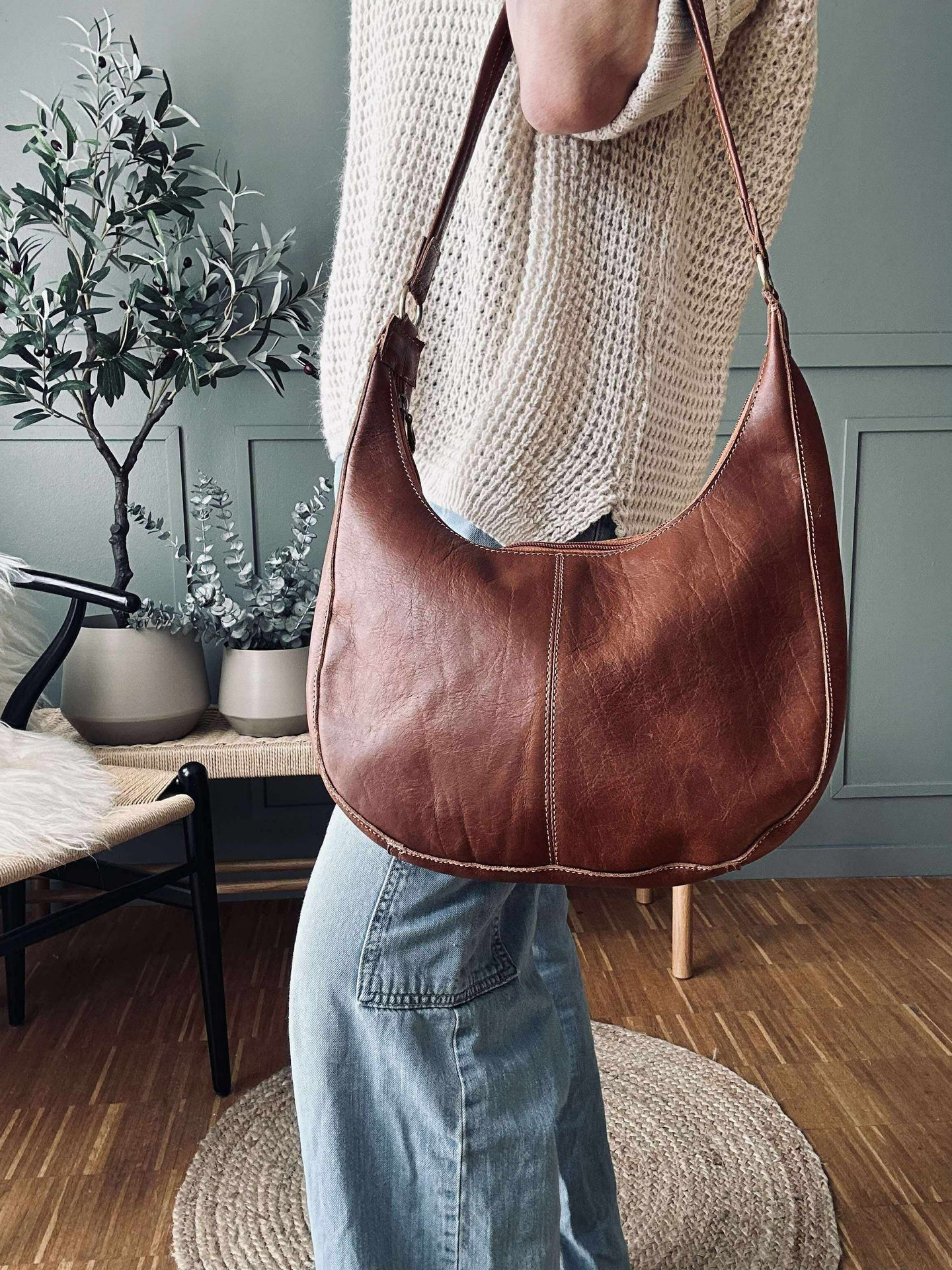 Schultertasche Alicia - Cognac