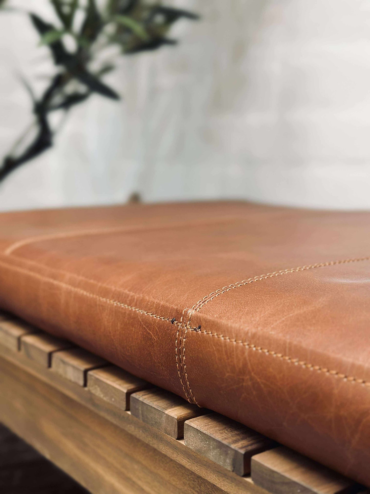 Sitzkissen aus Leder Tokyo - 118 cm Cognac
