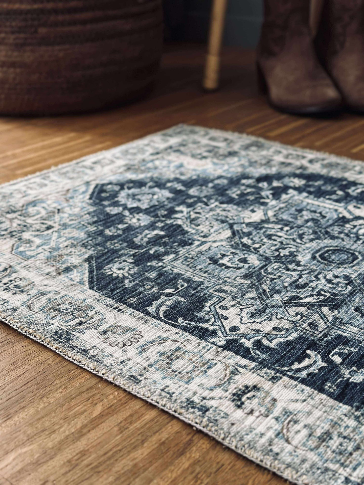 Fußmatte Vintage-Look Blau 50x80 cm