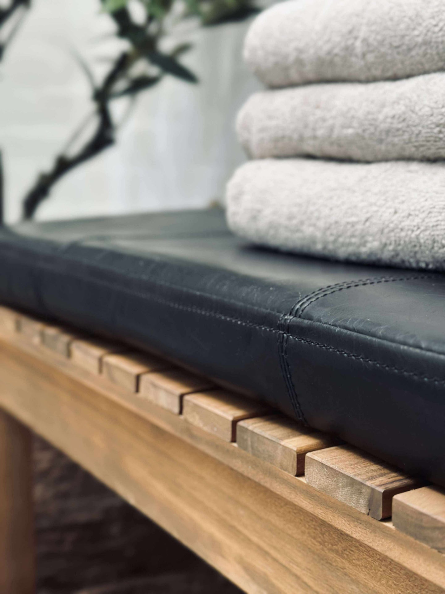 Sitzkissen aus Leder Tokyo - 118cm Schwarz