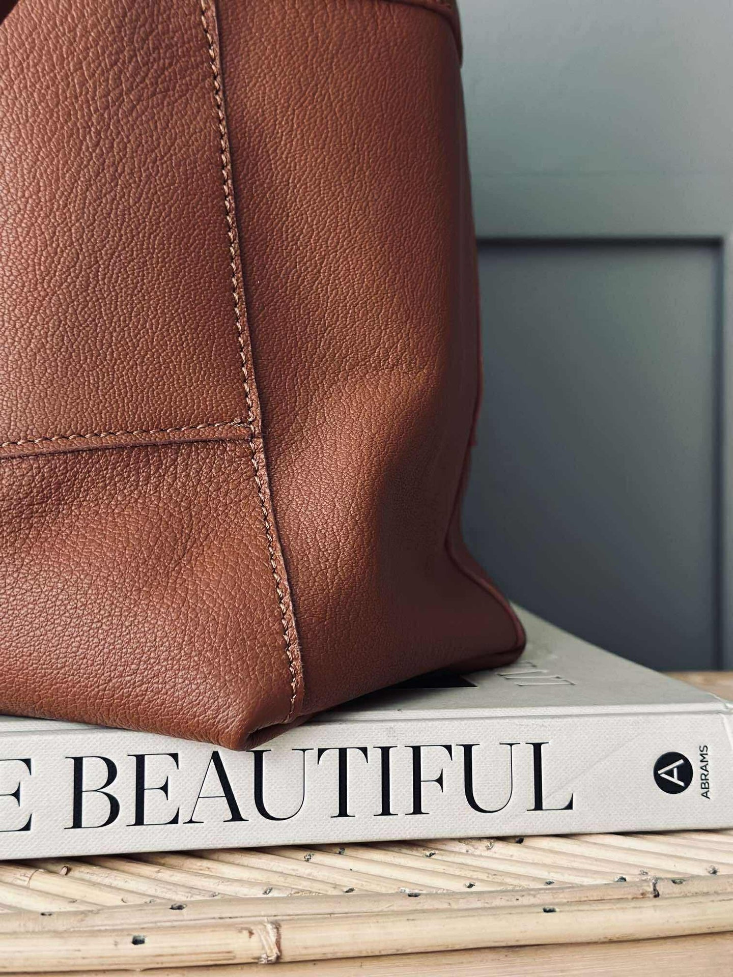 Shopper Daily aus weichem Leder - Cognac