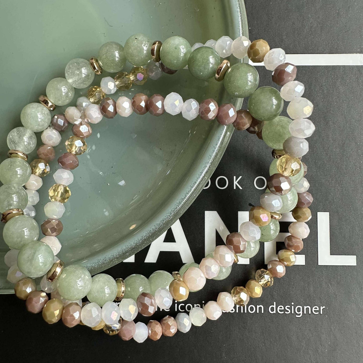 Armband Luna Jade Grün – Set mit 3 Stk.
