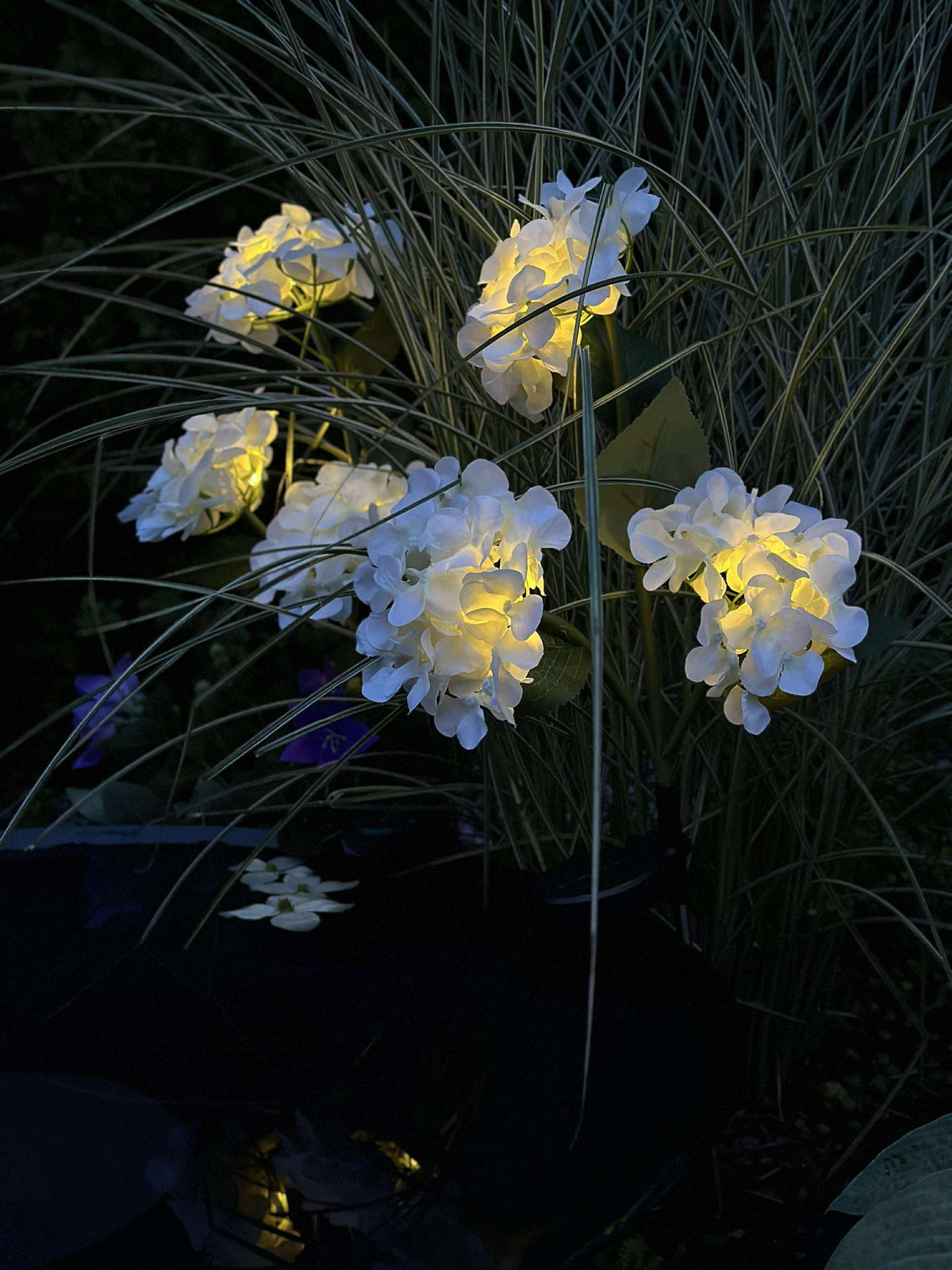 Hortensie mit Solarzellen - Weiß
