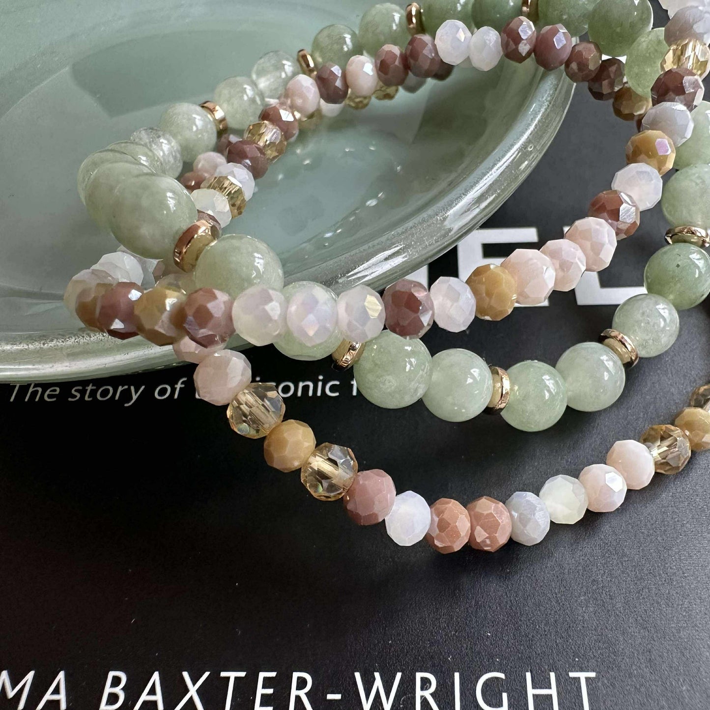 Armband Luna Jade Grün – Set mit 3 Stk.