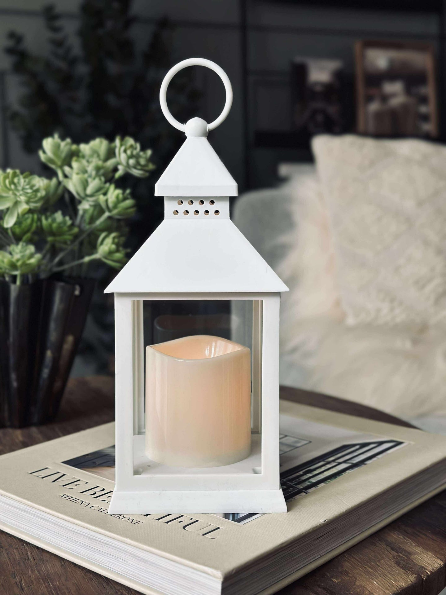 Laterne mit Timer - White