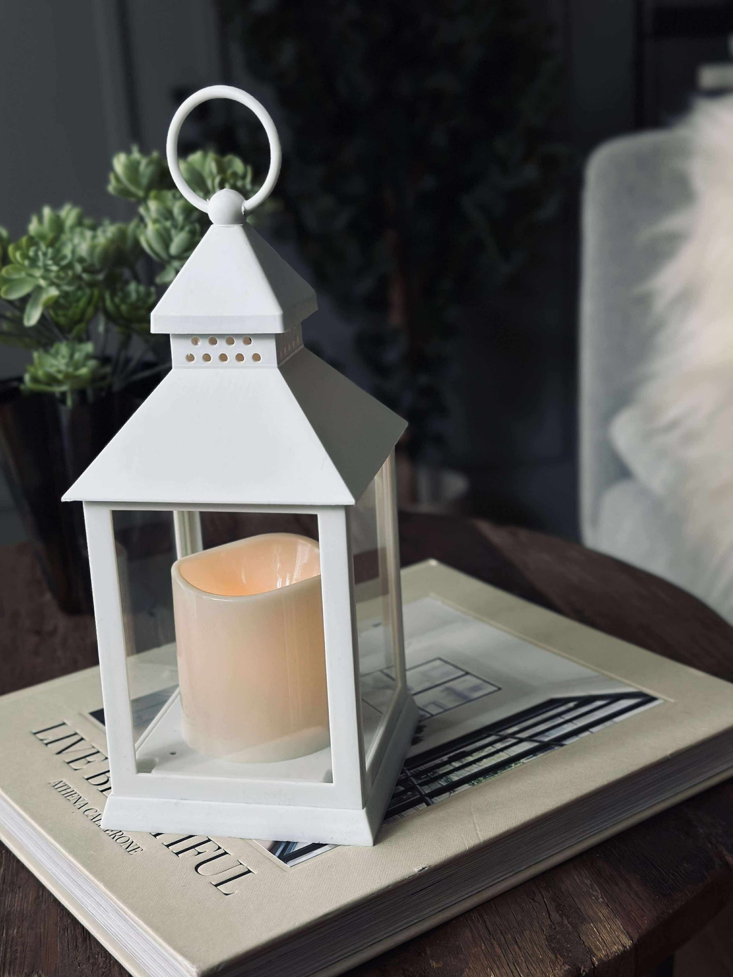 Laterne mit Timer - White