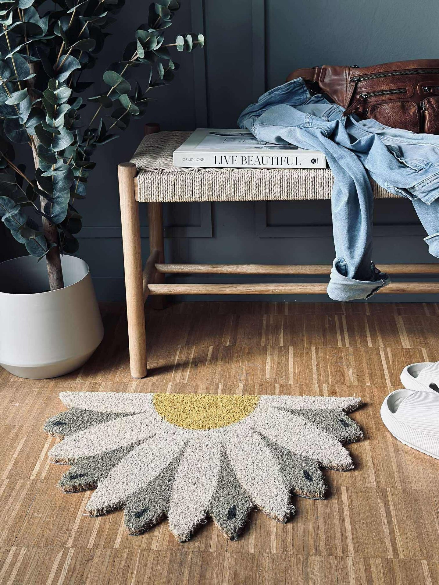 Türmatte Blume beige