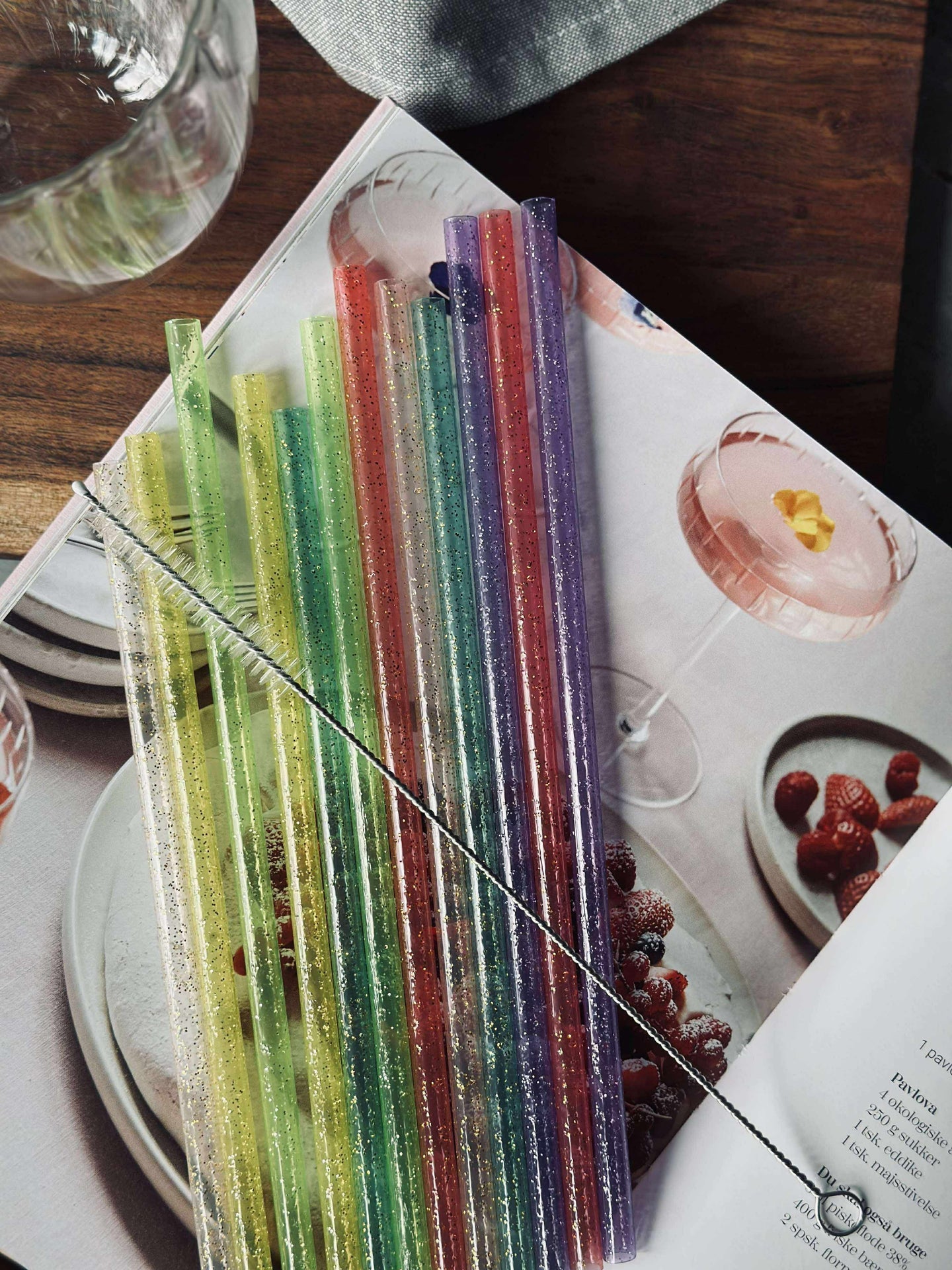 Trinkhalme mit Glitzer - wiederverwendbar