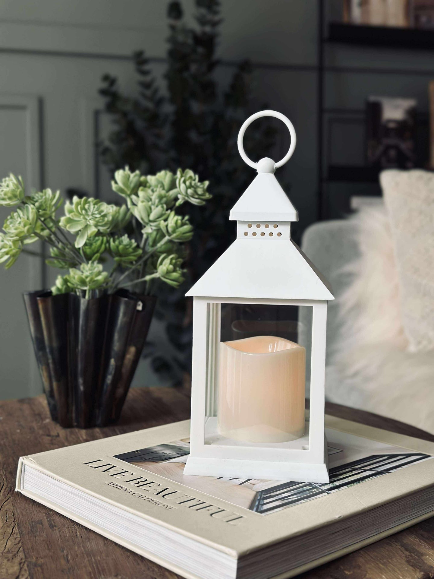 Laterne mit Timer - White