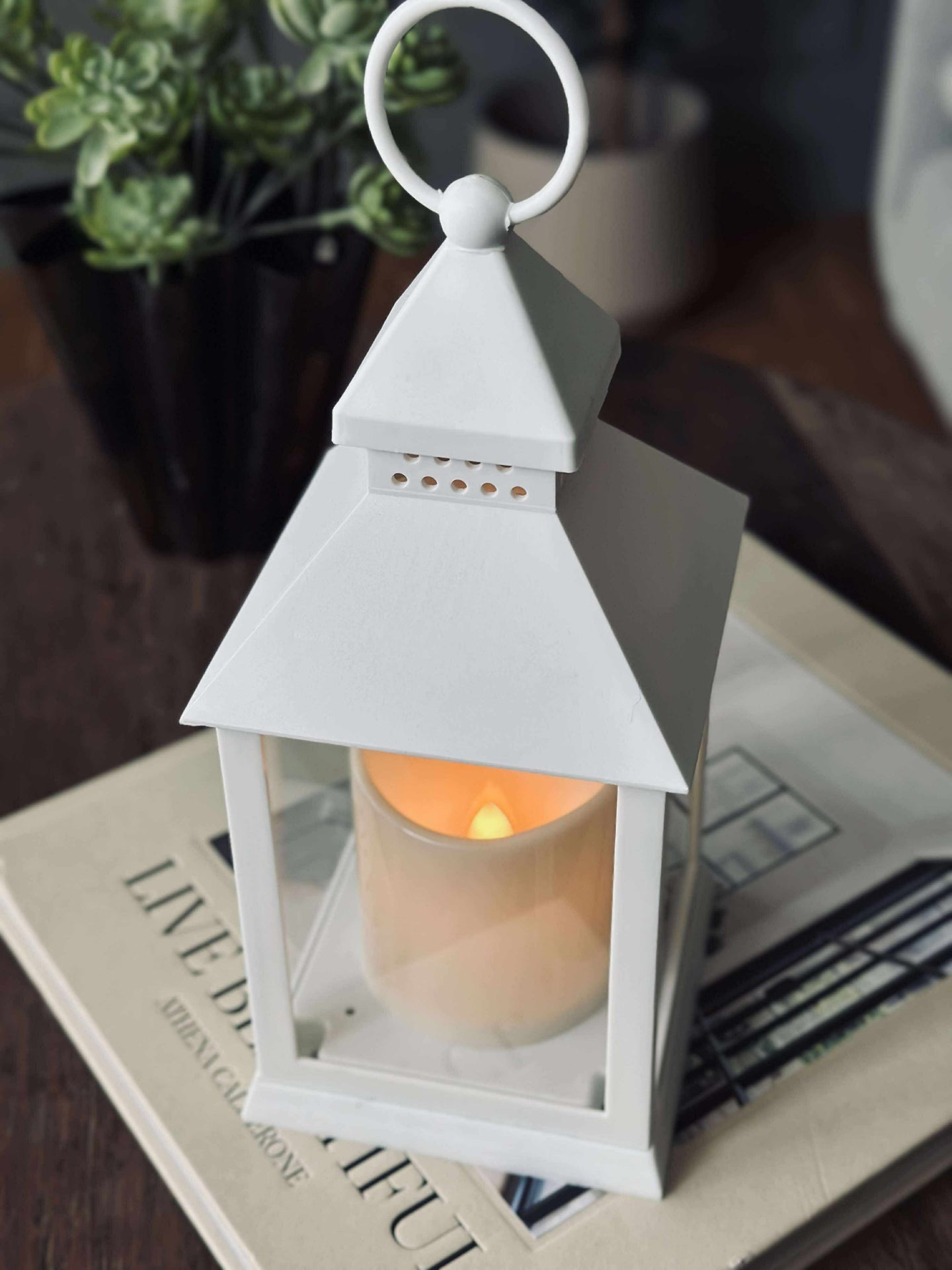 Laterne mit Timer - White