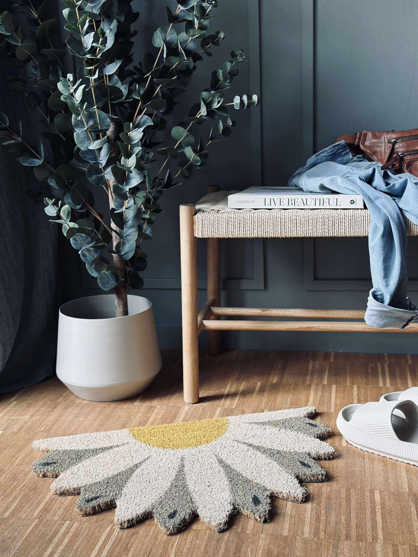 Türmatte Blume beige