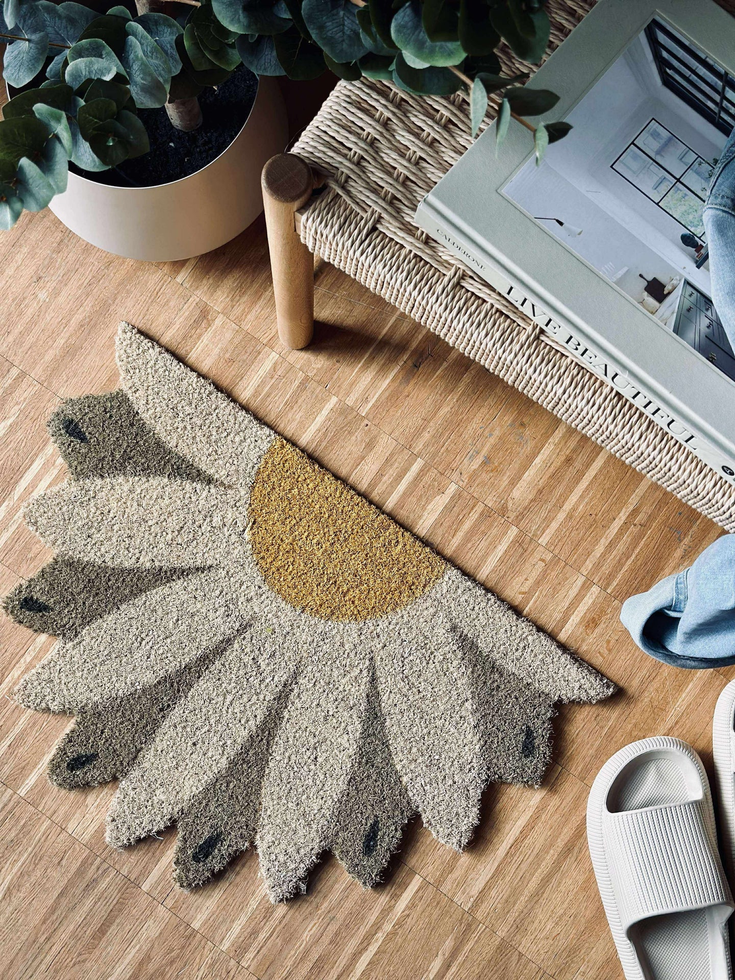 Türmatte Blume beige
