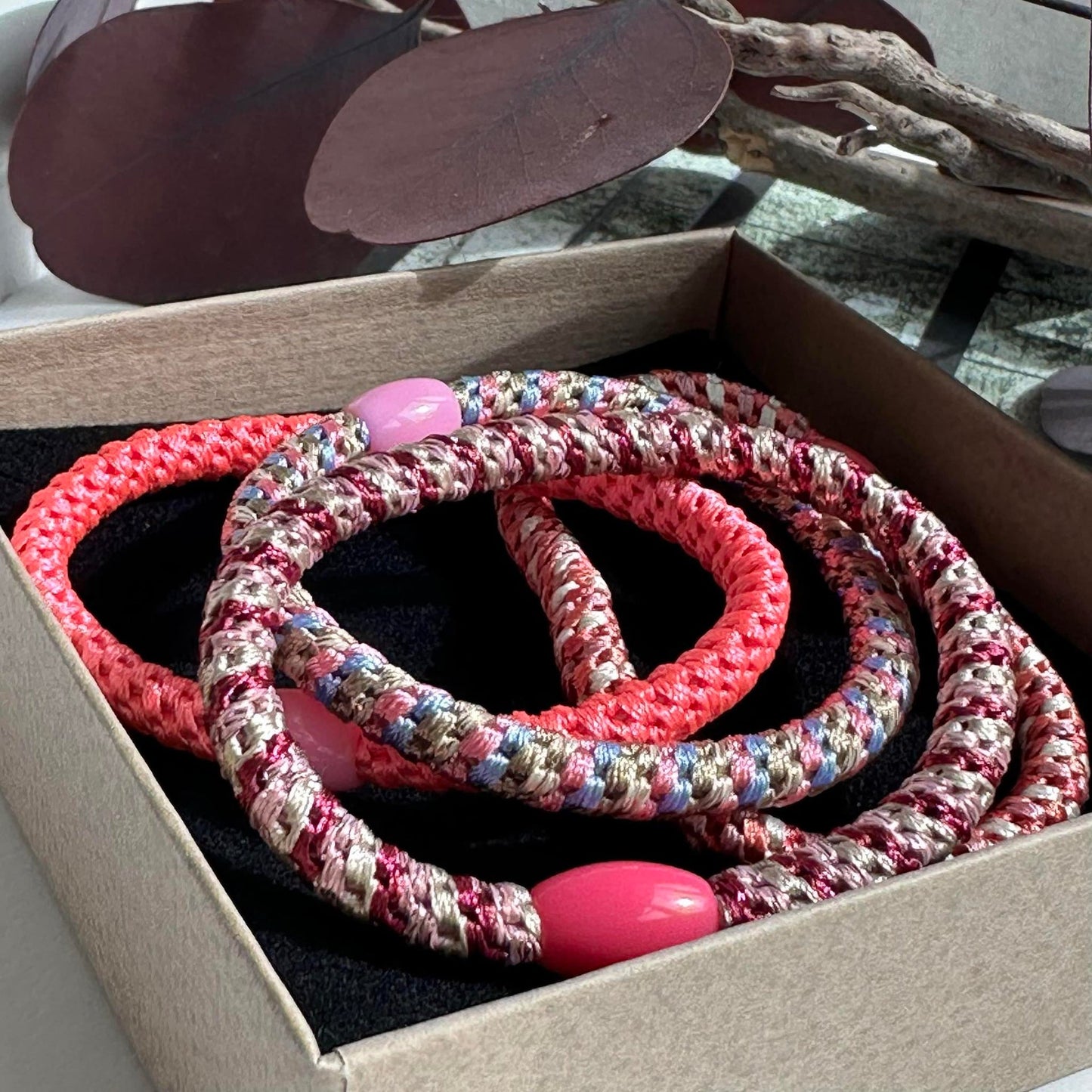 Haargummis Supreme Slim Pink - 4 Stk.