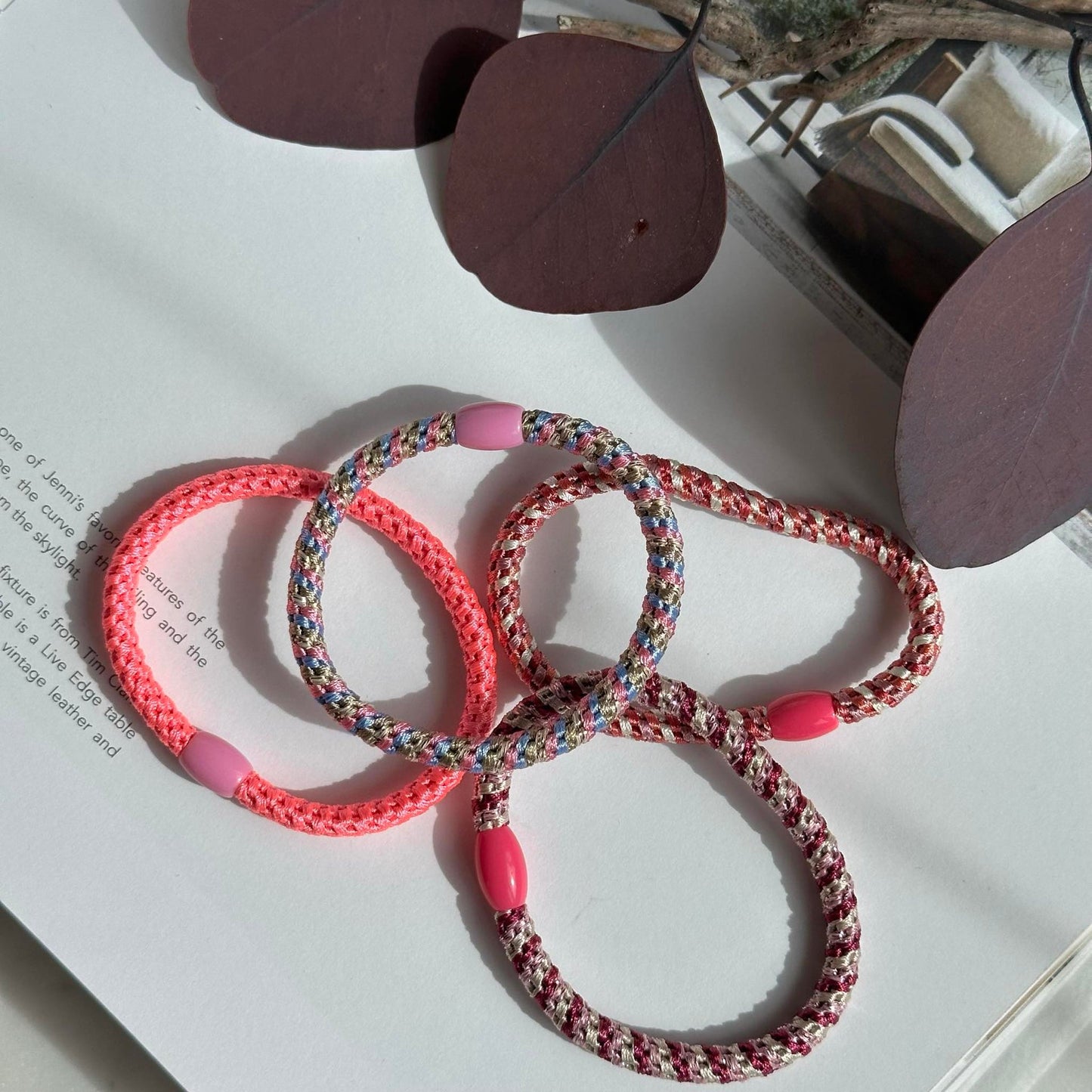 Haargummis Supreme Slim Pink - 4 Stk.
