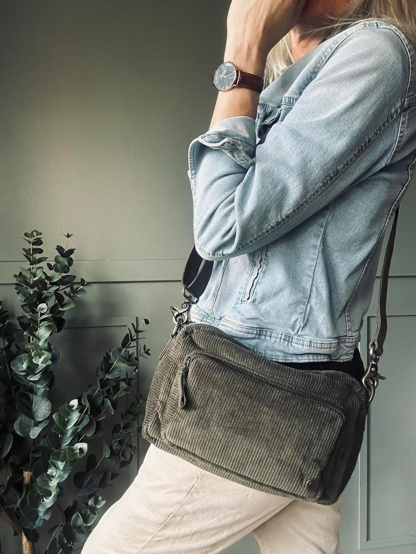Crossbody Army Velours