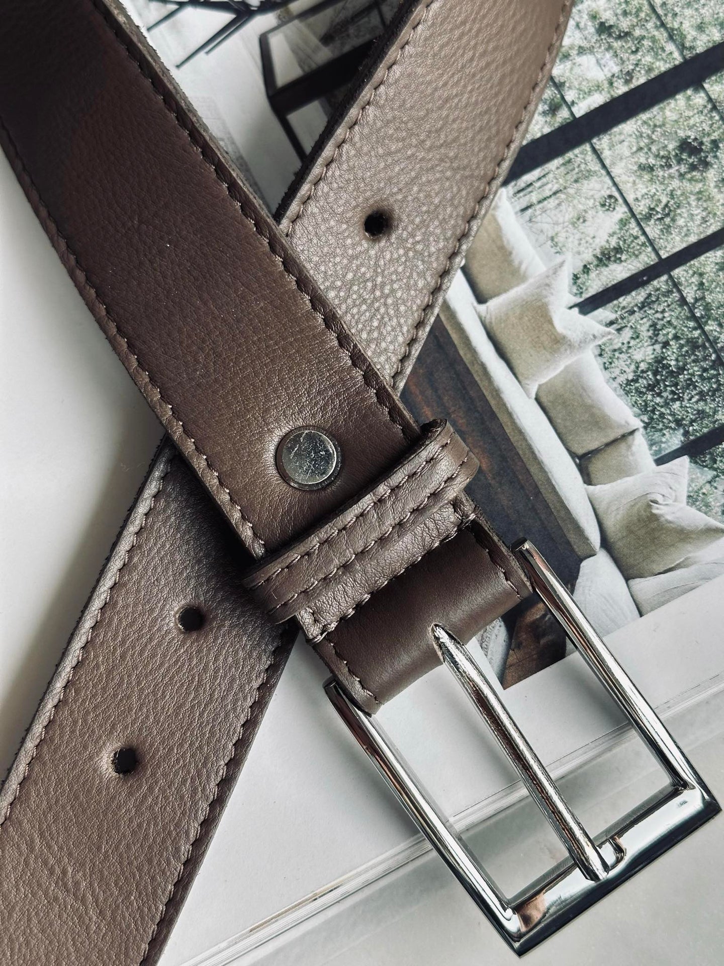 Gürtel 3,5 cm - Dark taupe