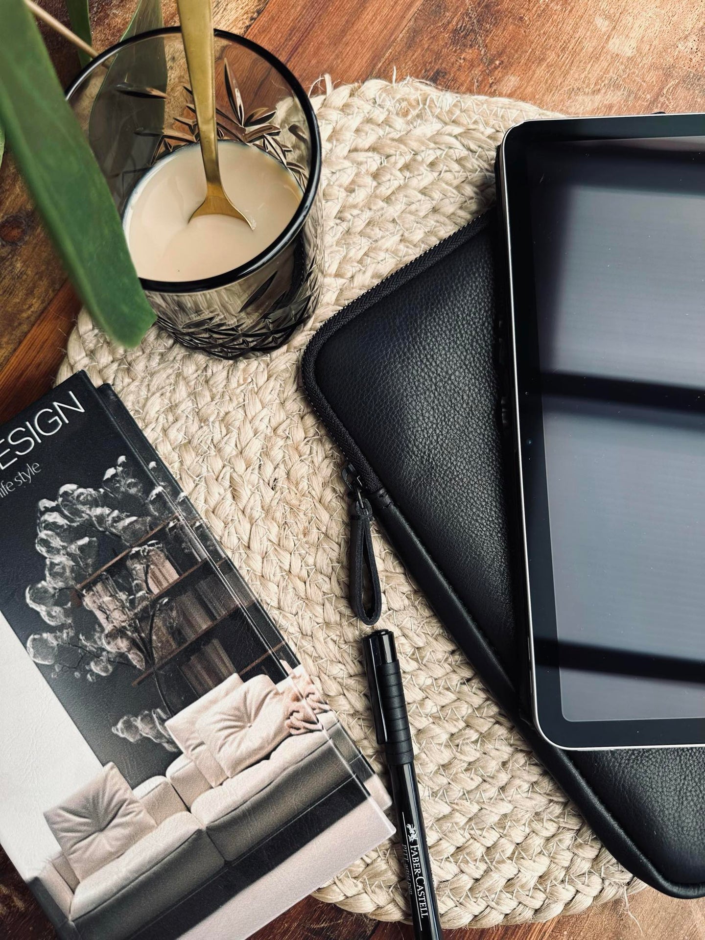 iPad-Sleeve - Schwarz / Schwarz