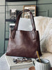 Schultertasche - Brandy leather