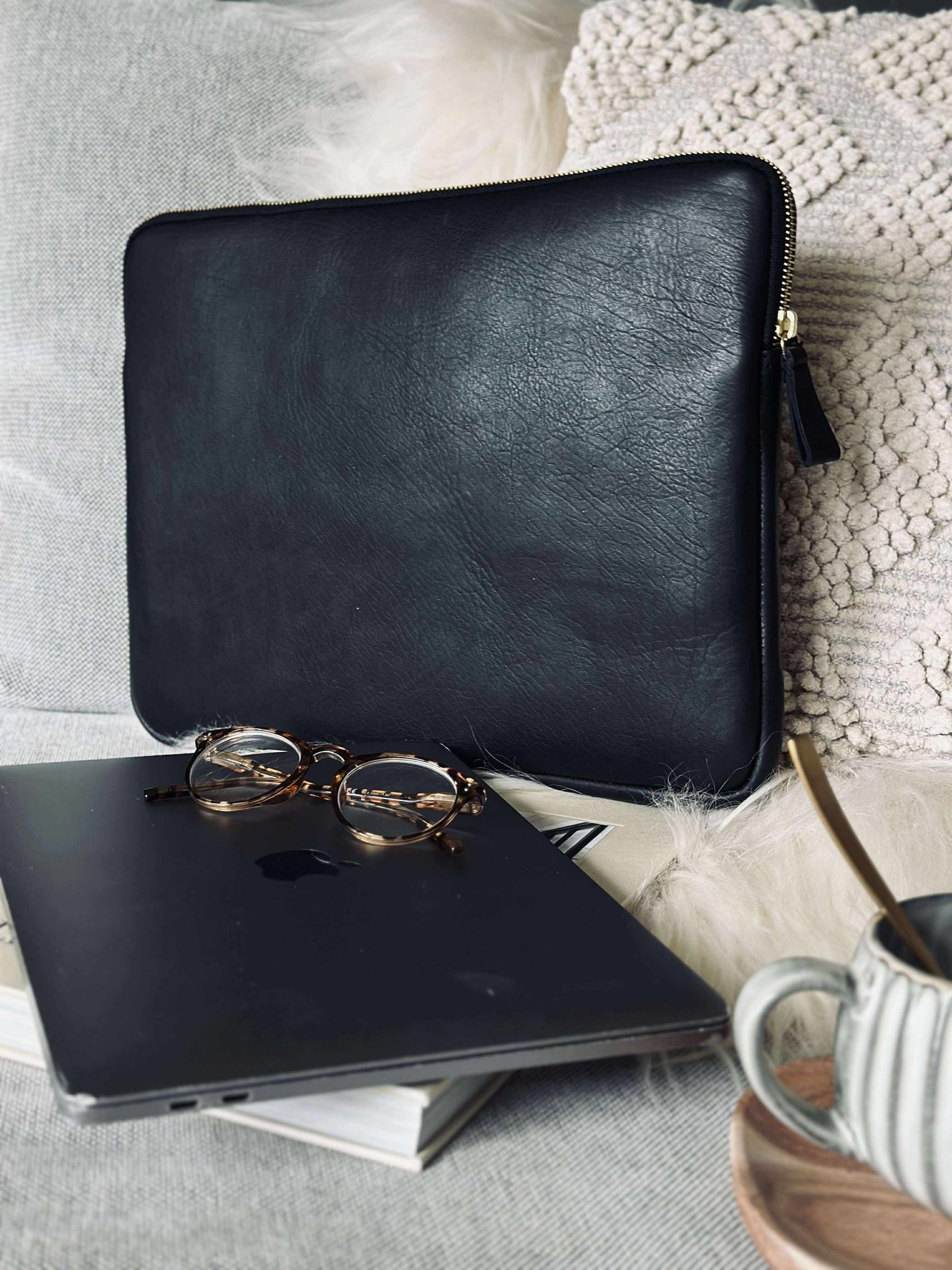 Laptop-Sleeve - Schwarz / Gold