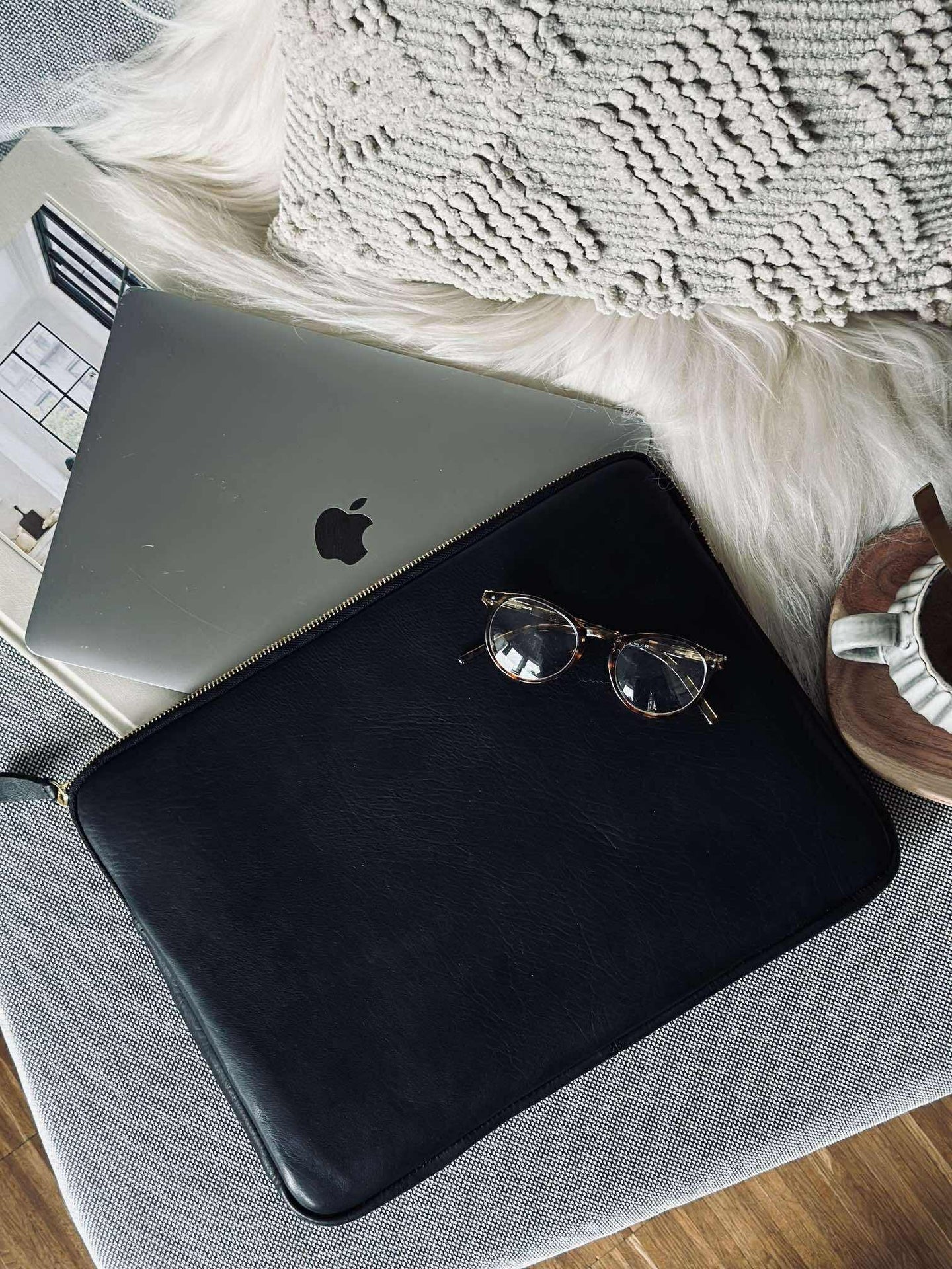Laptop-Sleeve - Schwarz / Gold