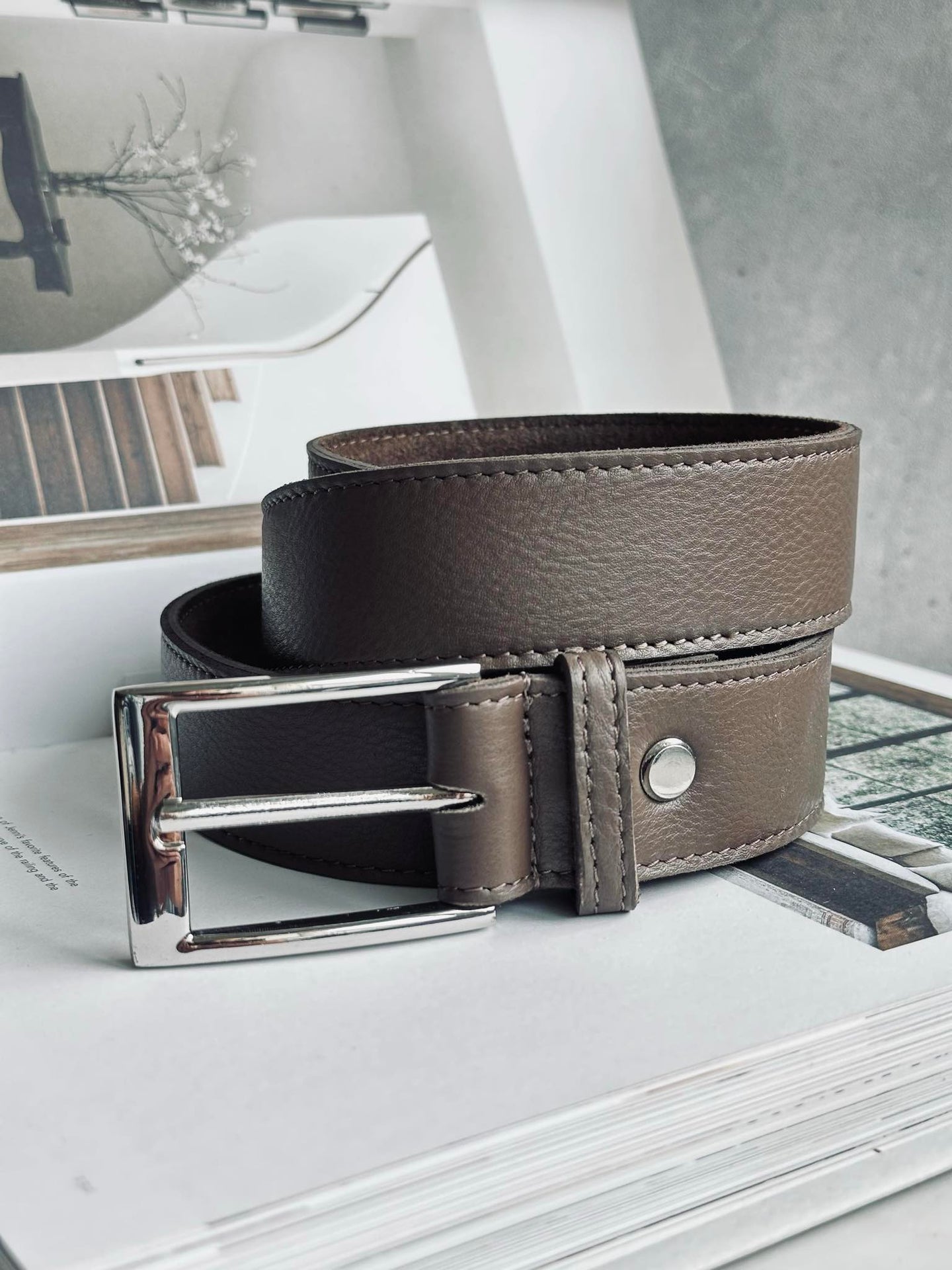Gürtel 3,5 cm - Dark taupe