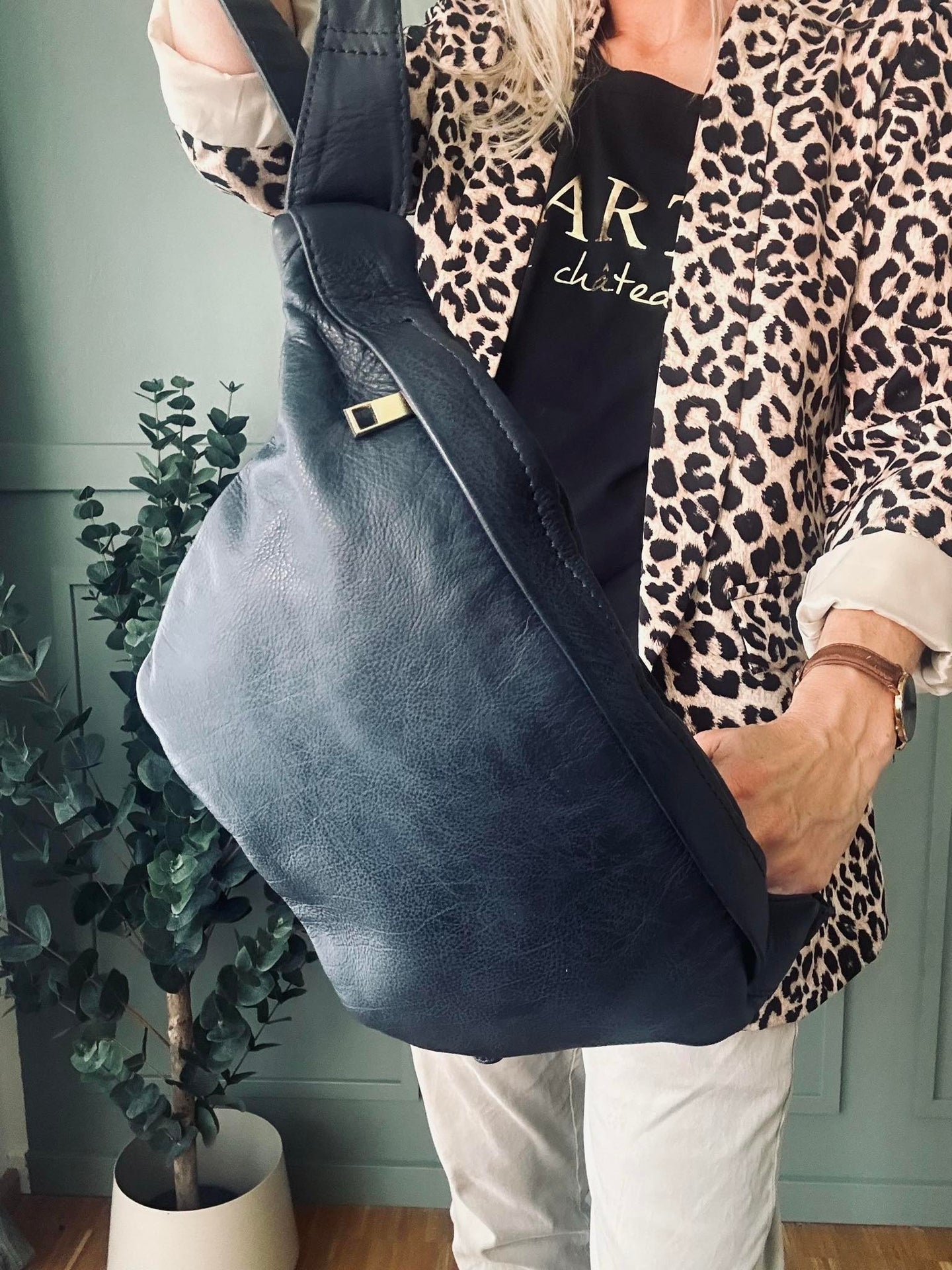 Cool Buffy Bumbag aus butterweichem Leder - Mitternachtsblau