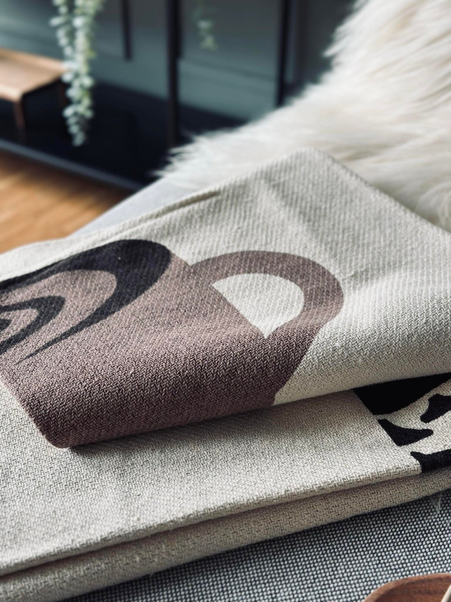 Plaid Recycling-Baumwolle - Coffee
